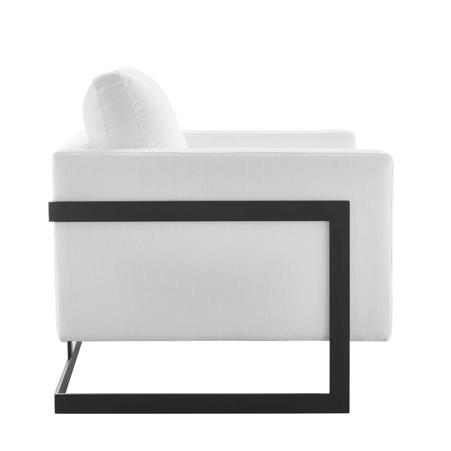 Modway - Posse Upholstered Fabric Accent Chair by Modway  Living Room Sofas and Armchairs White - EEI-4391-BLK-WHI