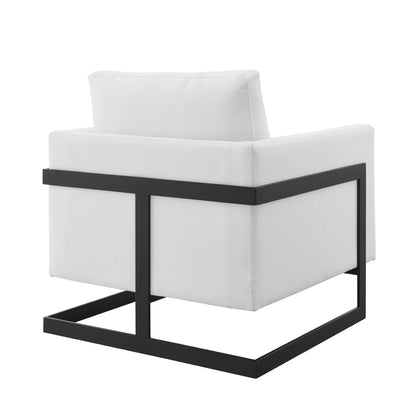 Modway - Posse Upholstered Fabric Accent Chair by Modway  Living Room Sofas and Armchairs White - EEI-4391-BLK-WHI
