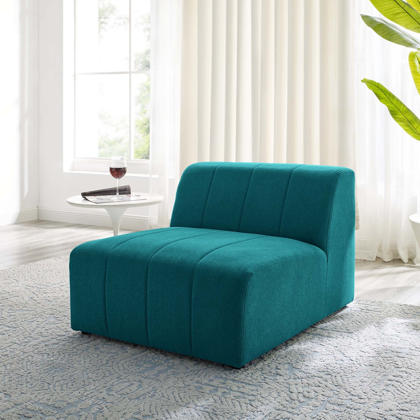 Modway Outlet Bartlett Upholstered Fabric Armless Chair by Modway  Living Room Furniture Teal - EEI-4398-TEA