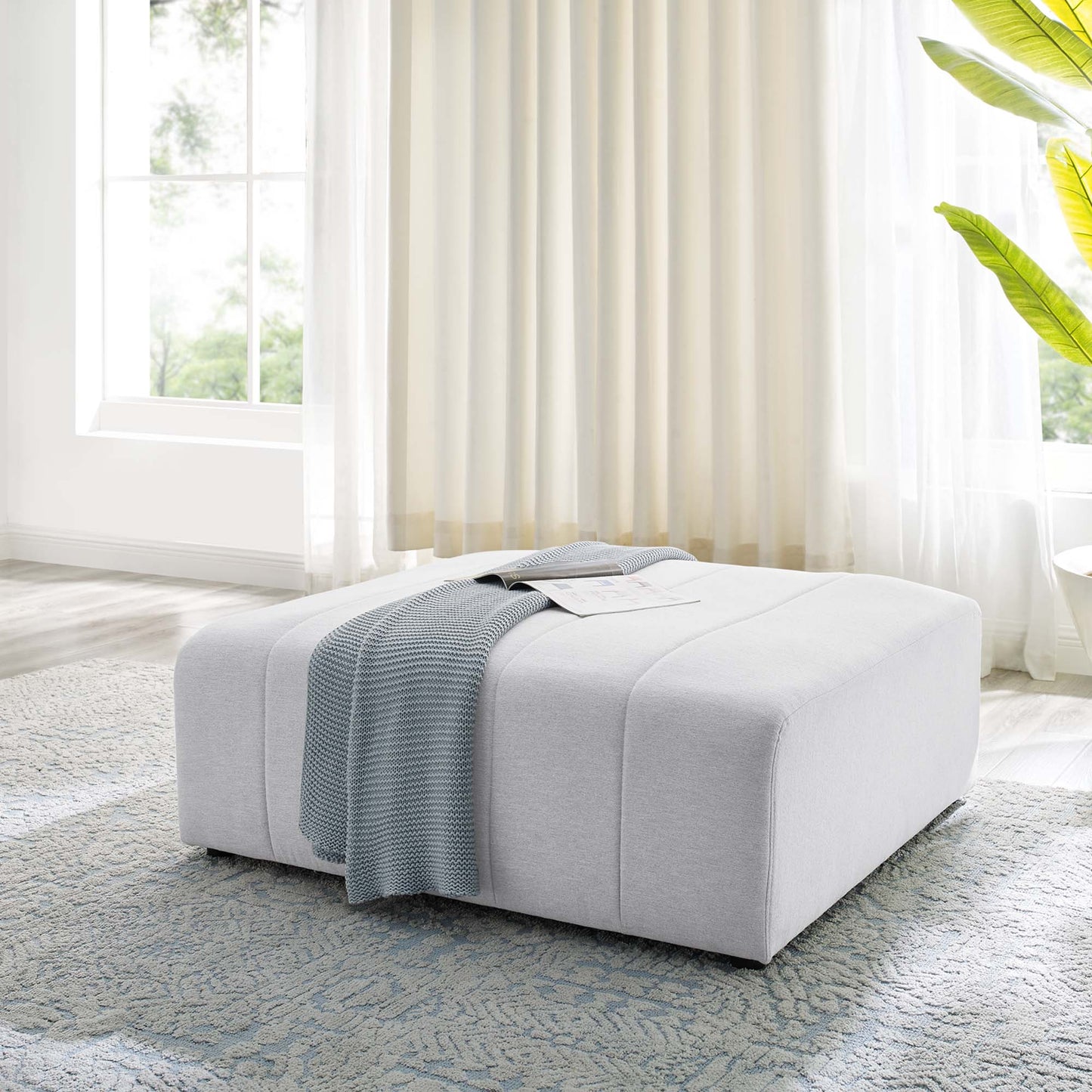 Modway Outlet Bartlett Upholstered Fabric Ottoman by Modway  Living Room Furniture Ivory - EEI-4400-IVO