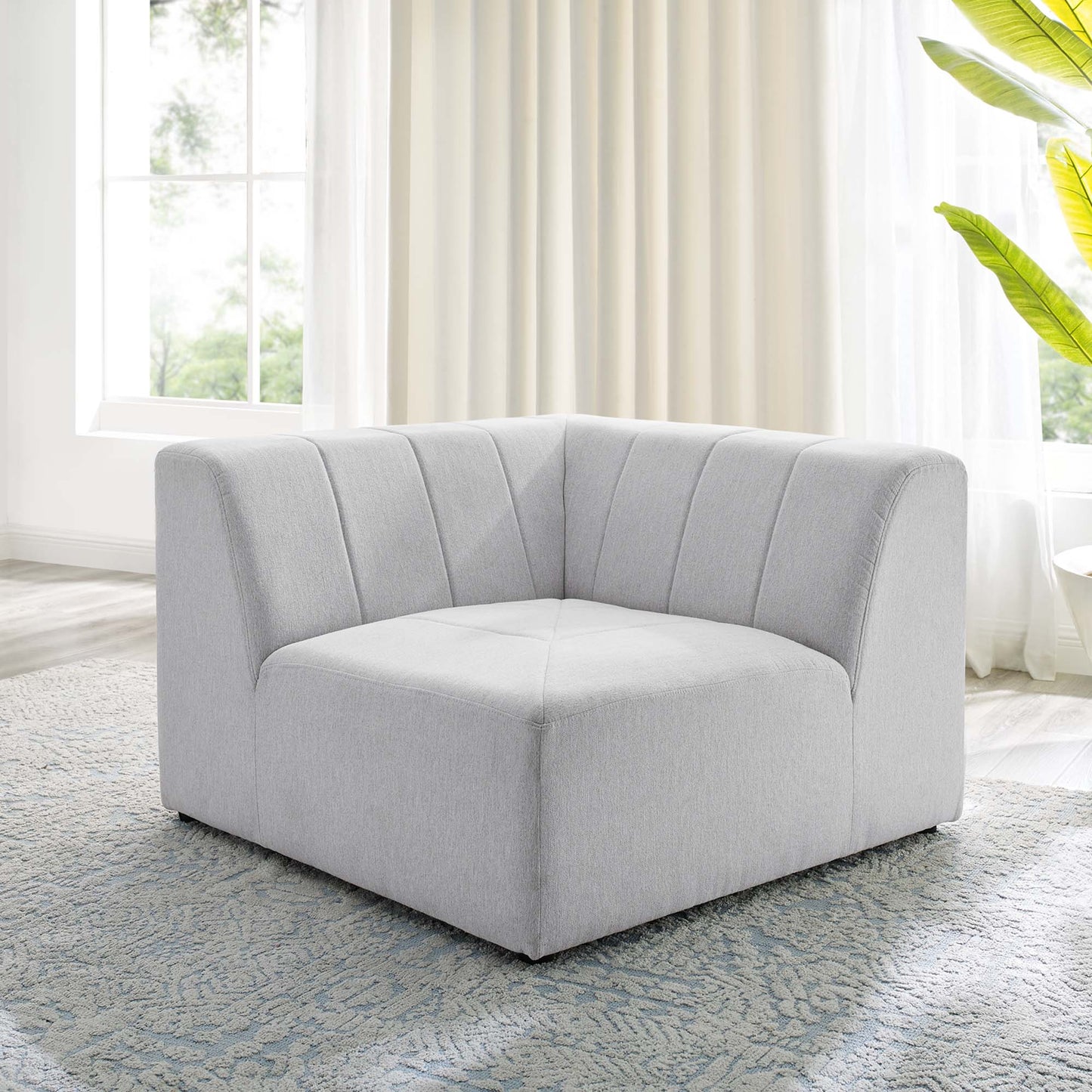 Modway Outlet Bartlett Upholstered Fabric Corner Chair by Modway  Living Room Furniture Ivory - EEI-4402-IVO