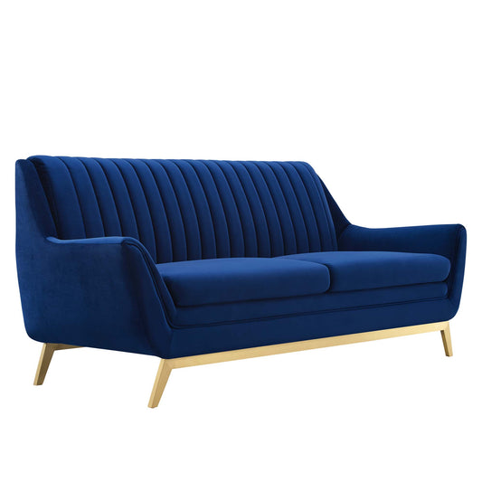 Modway Outlet Winsome Channel Tufted Performance Velvet Sofa by Modway  Living Room Furniture Navy - EEI-4407-NAV