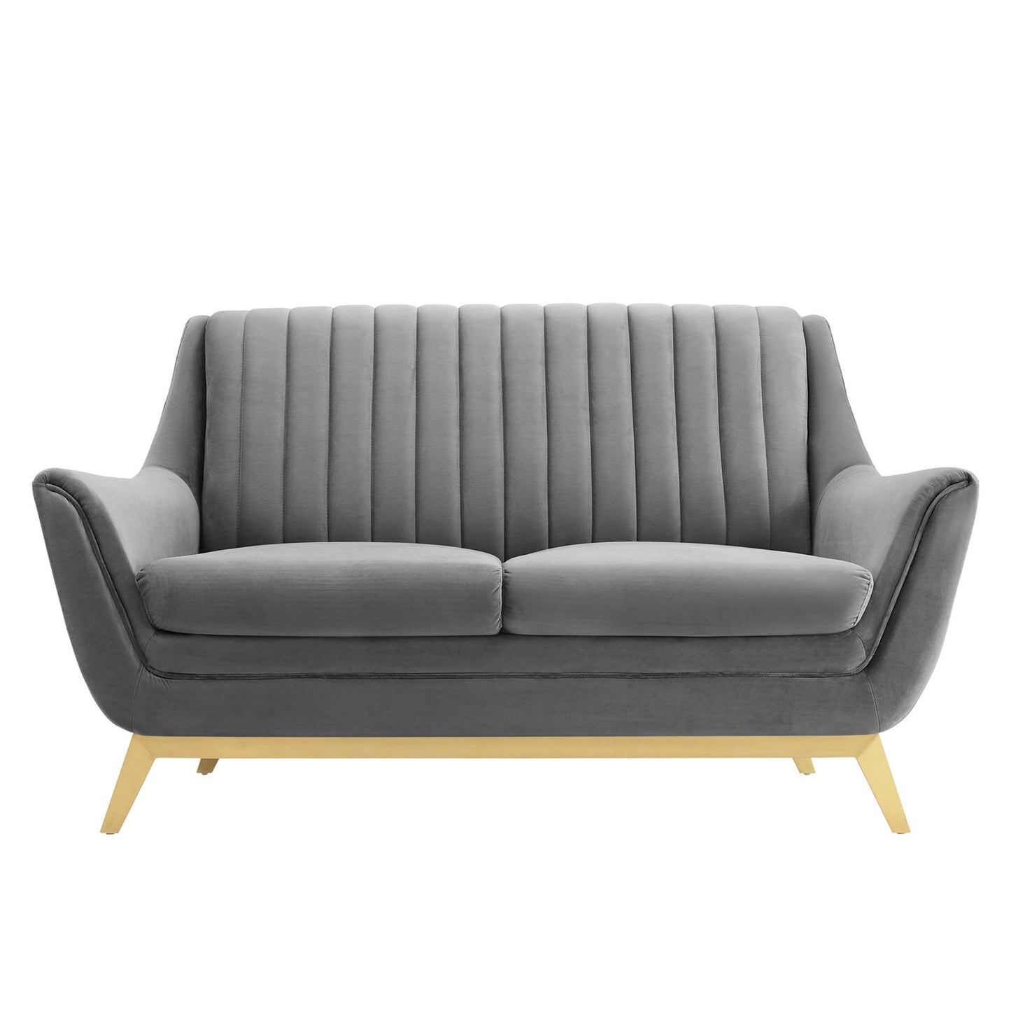 Modway Outlet Winsome Channel Tufted Performance Velvet Loveseat by Modway  Living Room Furniture Gray - EEI-4408-GRY