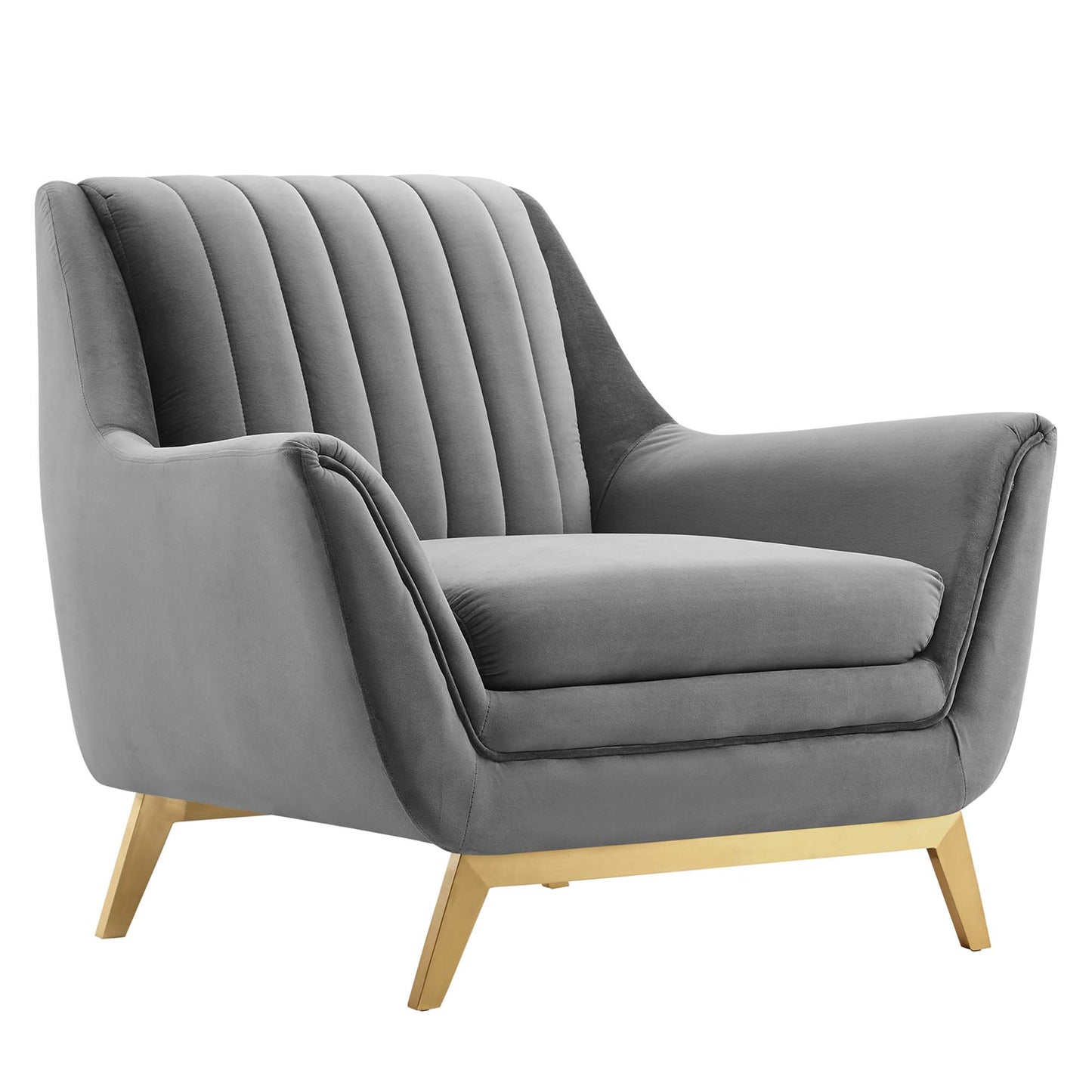 Modway Outlet Winsome Channel Tufted Performance Velvet Armchair by Modway  Living Room Furniture Gray - EEI-4409-GRY