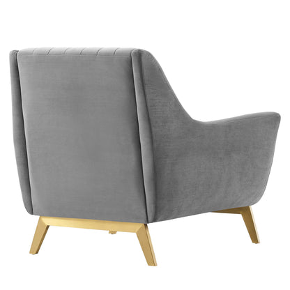 Modway Outlet Winsome Channel Tufted Performance Velvet Armchair by Modway  Living Room Furniture Gray - EEI-4409-GRY