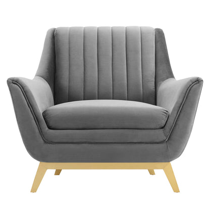 Modway Outlet Winsome Channel Tufted Performance Velvet Armchair by Modway  Living Room Furniture Gray - EEI-4409-GRY