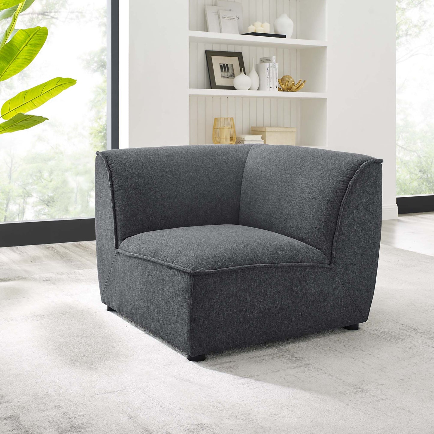 Modway Outlet Comprise Corner Sectional Sofa Chair by Modway  Living Room Furniture Charcoal - EEI-4417-CHA