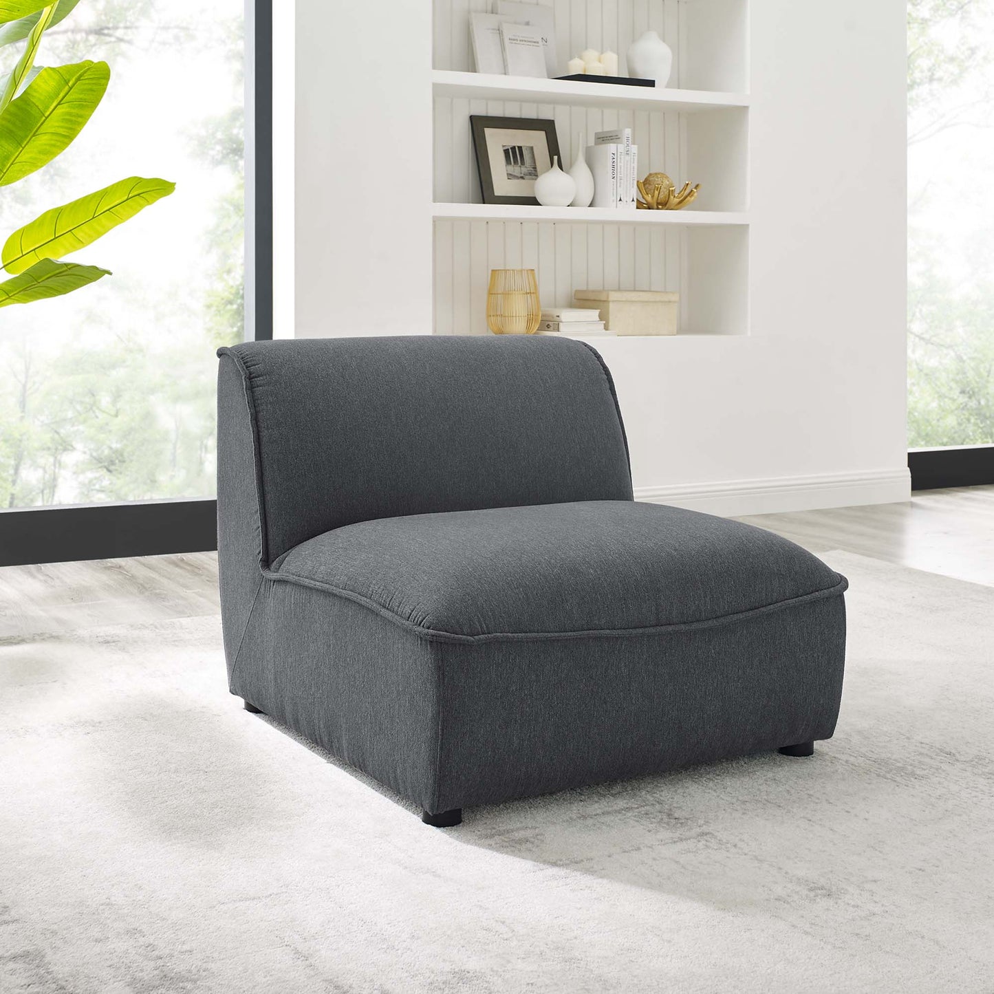 Modway Outlet Comprise Armless Chair by Modway  Living Room Furniture Charcoal - EEI-4418-CHA
