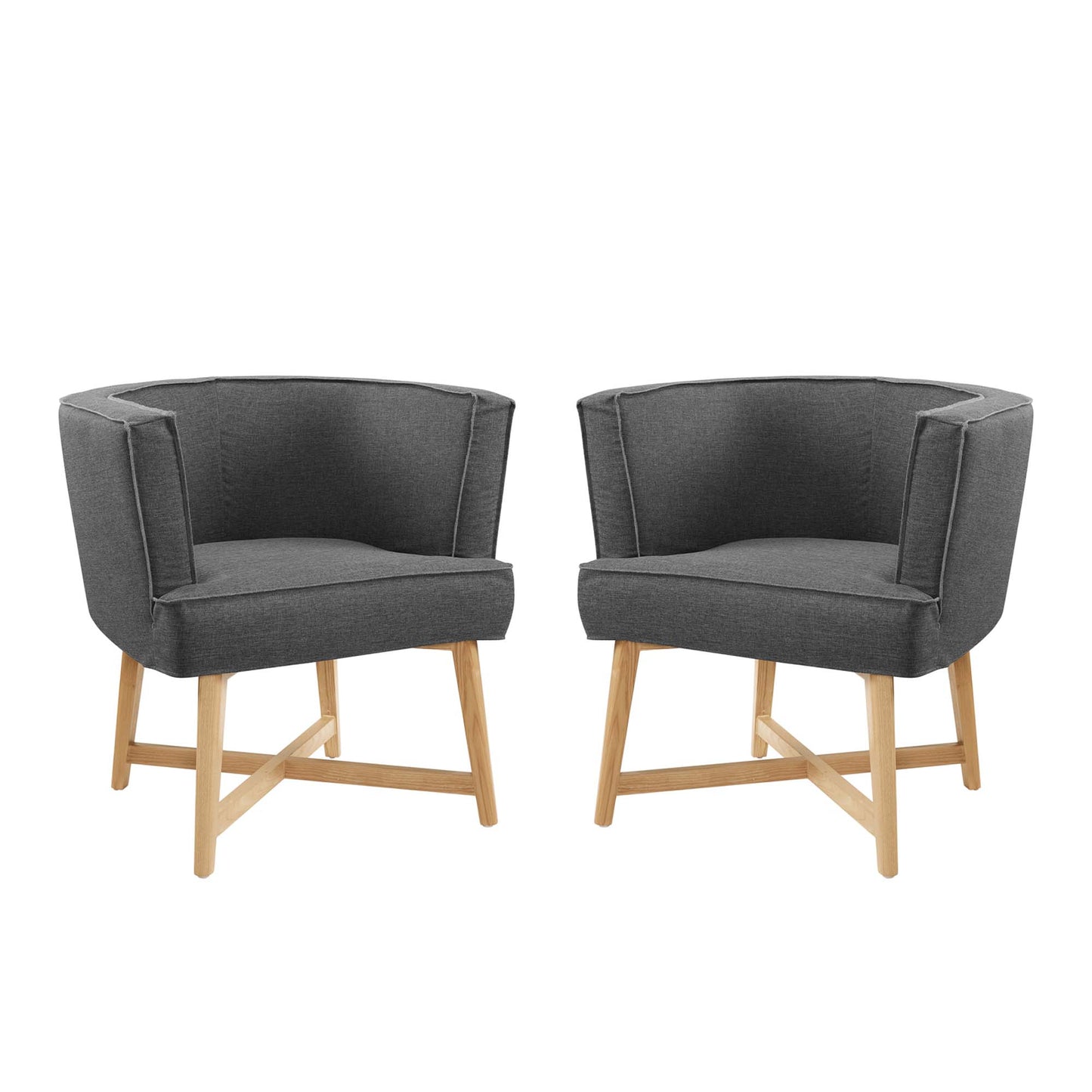 Modway Outlet Anders Upholstered Fabric Accent Chair Set of 2 by Modway  Living Room Furniture Gray - EEI-4424-GRY