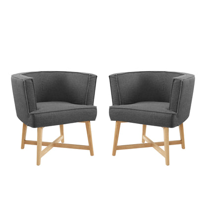 Modway Outlet Anders Upholstered Fabric Accent Chair Set of 2 by Modway  Living Room Furniture Gray - EEI-4424-GRY