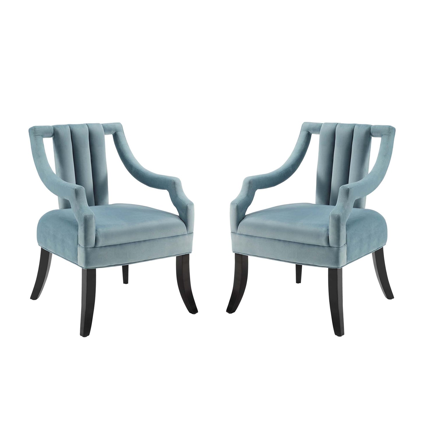 Modway Outlet Harken Performance Velvet Accent Chair Set of 2 by Modway  Living Room Furniture Light Blue - EEI-4429-LBU
