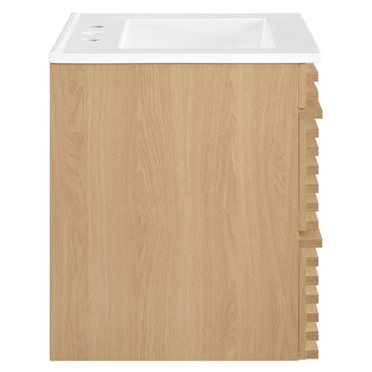 Modway - Render 24" Wall-Mount Bathroom Vanity by Modway  Bathroom Vanities White - EEI-4433-OAK-WHI