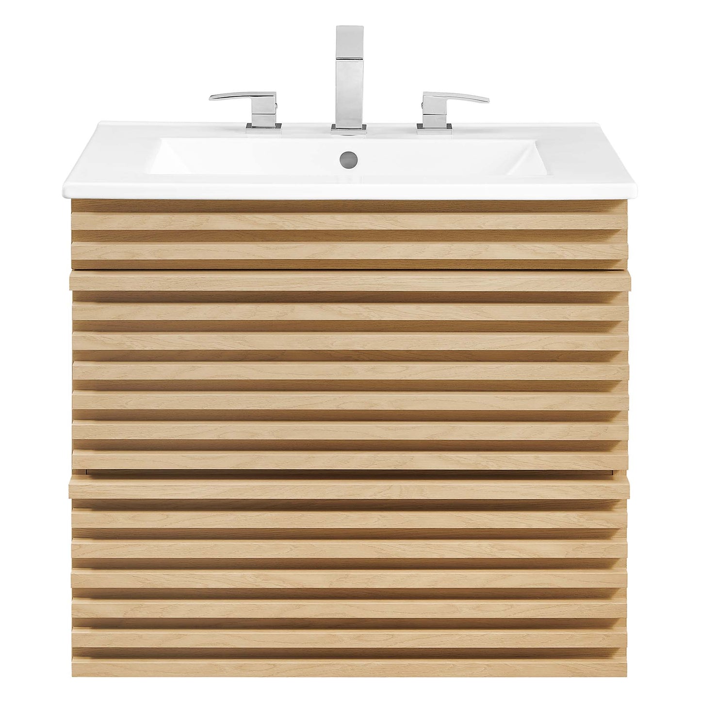 Modway - Render 24" Wall-Mount Bathroom Vanity by Modway  Bathroom Vanities White - EEI-4433-OAK-WHI