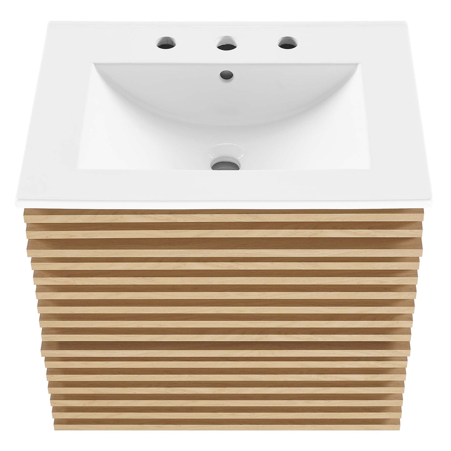 Modway - Render 24" Wall-Mount Bathroom Vanity by Modway  Bathroom Vanities White - EEI-4433-OAK-WHI