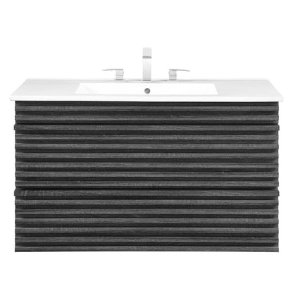 Modway - Render 36" Wall-Mount Bathroom Vanity by Modway  Bathroom Vanities White - EEI-4436-CHA-WHI