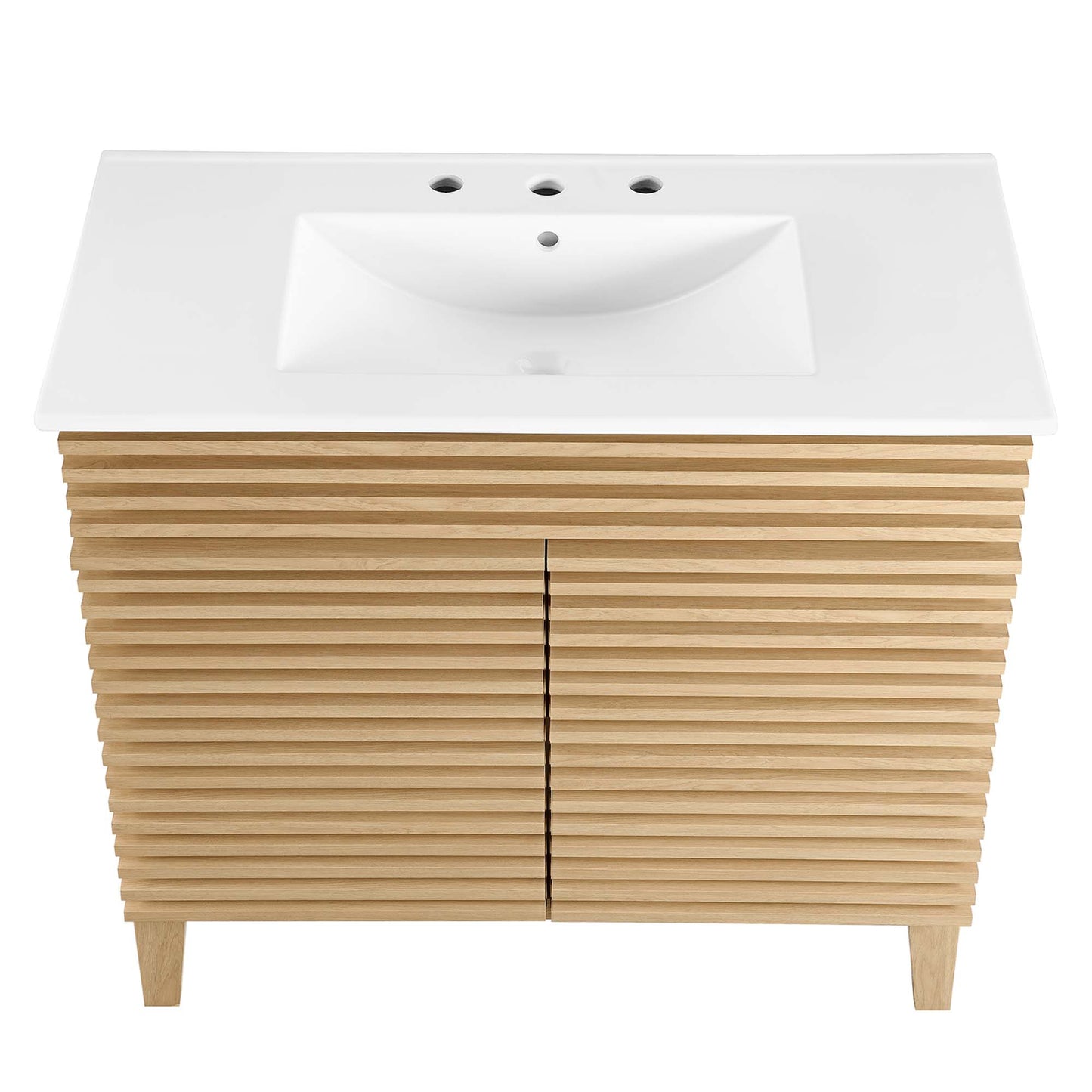 Modway - Render 36" Bathroom Vanity by Modway  Bathroom Vanities White - EEI-4437-OAK-WHI