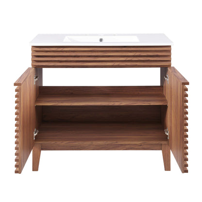 Modway - Render 36" Bathroom Vanity by Modway  Bathroom Vanities White - EEI-4437-WAL-WHI