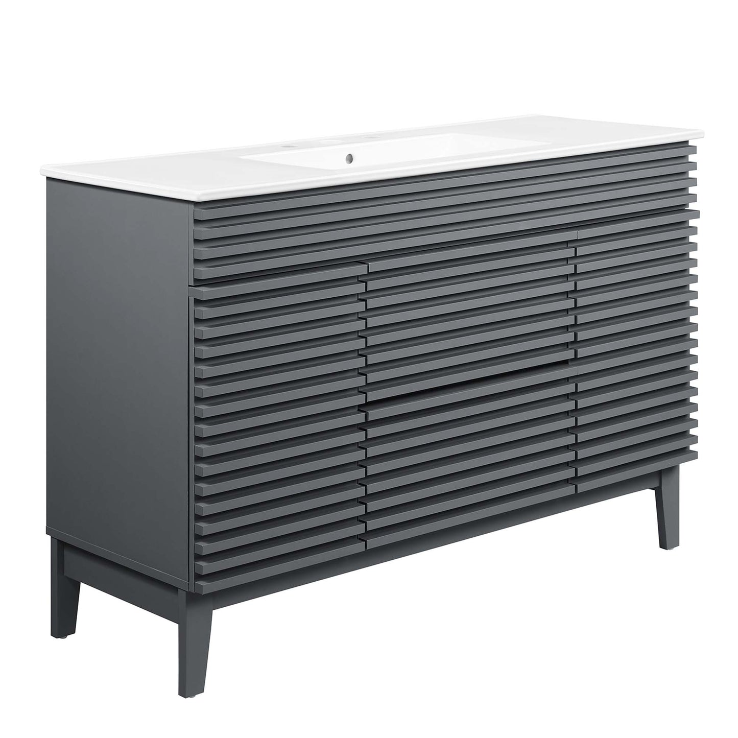 Modway Outlet Render 48" Single Sink Bathroom Vanity by Modway  Bathroom Furniture Gray White - EEI-4439-GRY-WHI