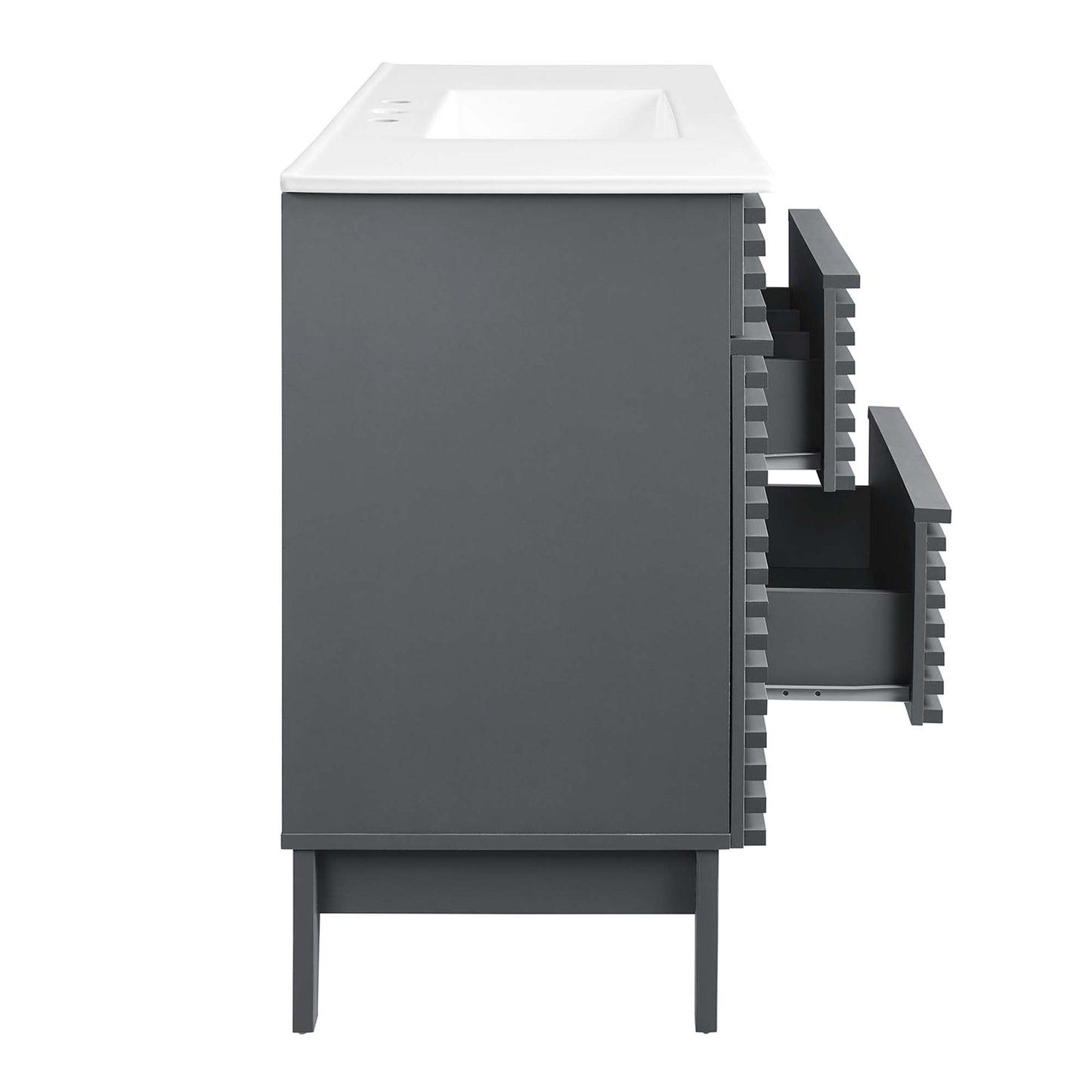 Modway Outlet Render 48" Single Sink Bathroom Vanity by Modway  Bathroom Furniture Gray White - EEI-4439-GRY-WHI