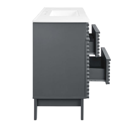 Modway Outlet Render 48" Single Sink Bathroom Vanity by Modway  Bathroom Furniture Gray White - EEI-4439-GRY-WHI