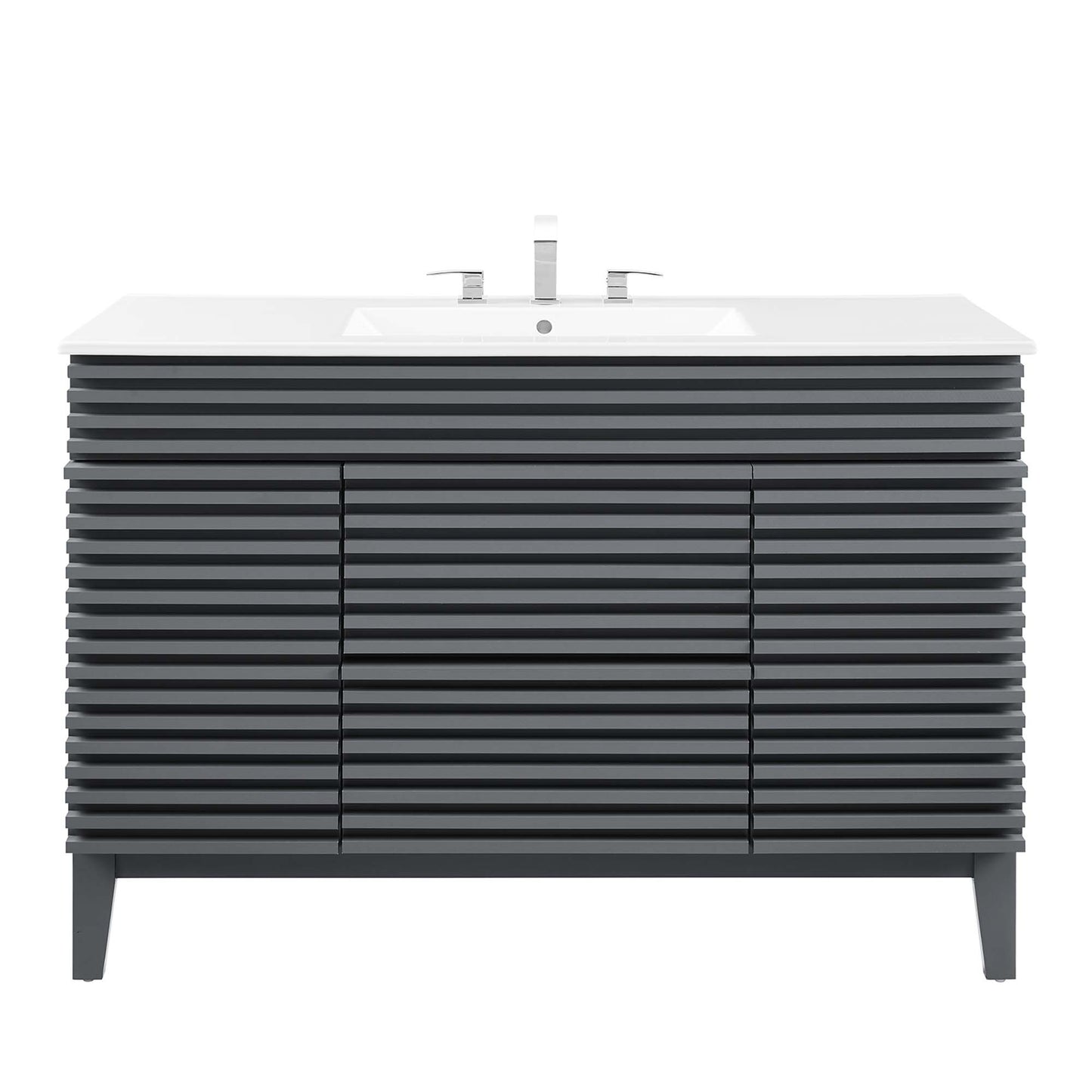 Modway Outlet Render 48" Single Sink Bathroom Vanity by Modway  Bathroom Furniture Gray White - EEI-4439-GRY-WHI