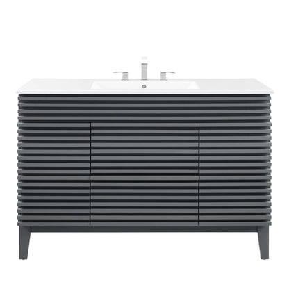 Modway Outlet Render 48" Single Sink Bathroom Vanity by Modway  Bathroom Furniture Gray White - EEI-4439-GRY-WHI