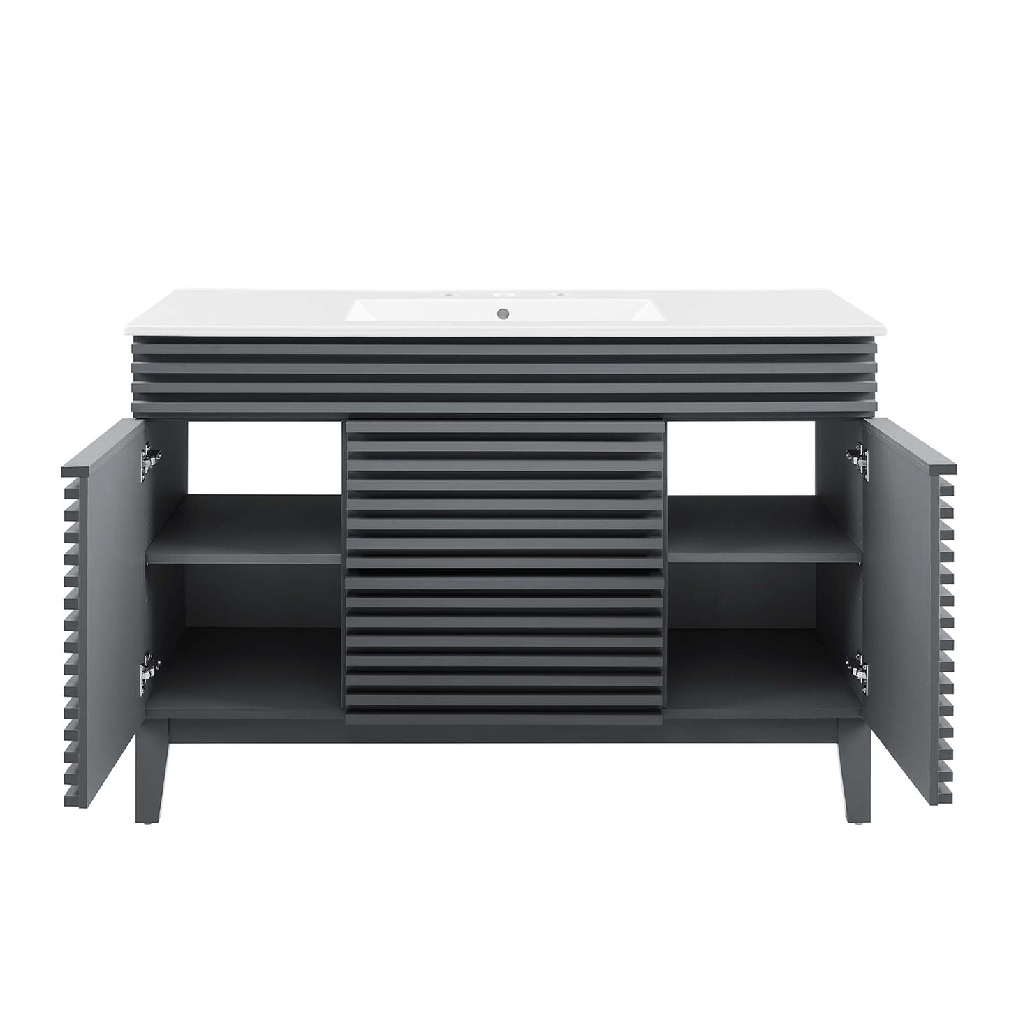 Modway Outlet Render 48" Single Sink Bathroom Vanity by Modway  Bathroom Furniture Gray White - EEI-4439-GRY-WHI