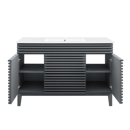 Modway Outlet Render 48" Single Sink Bathroom Vanity by Modway  Bathroom Furniture Gray White - EEI-4439-GRY-WHI