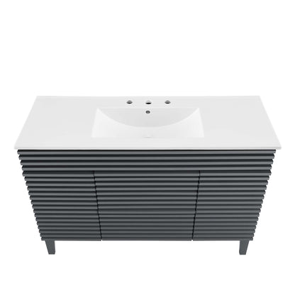 Modway Outlet Render 48" Single Sink Bathroom Vanity by Modway  Bathroom Furniture Gray White - EEI-4439-GRY-WHI