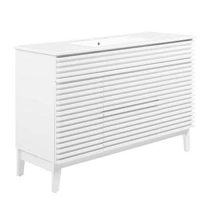 Modway Outlet Render 48" Single Sink Bathroom Vanity by Modway  Bathroom Furniture White White - EEI-4439-WHI-WHI