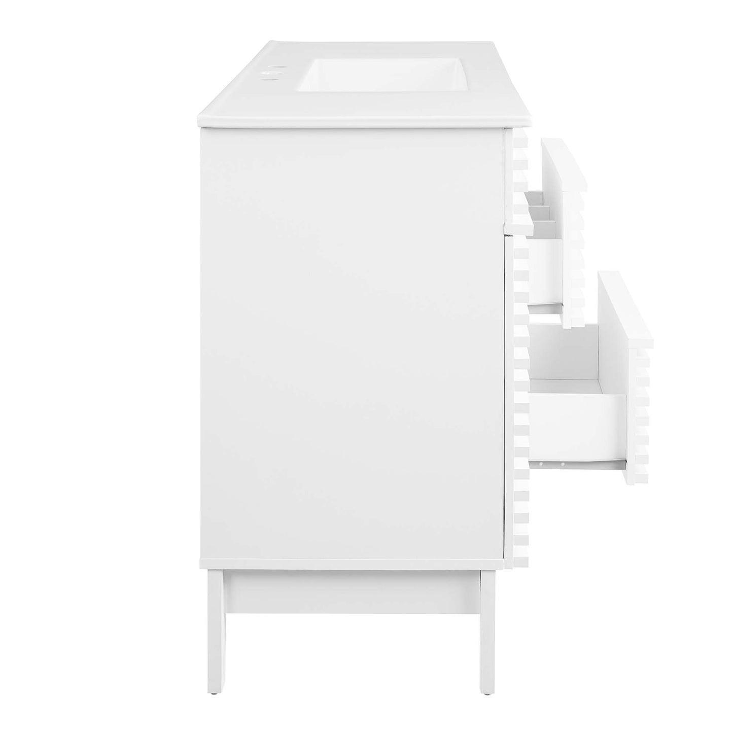 Modway Outlet Render 48" Single Sink Bathroom Vanity by Modway  Bathroom Furniture White White - EEI-4439-WHI-WHI