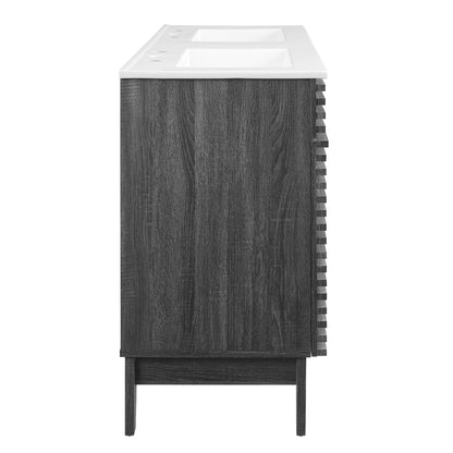 Modway Outlet Render 48" Double Sink Bathroom Vanity by Modway  Bathroom Furniture Charcoal White - EEI-4441-CHA-WHI