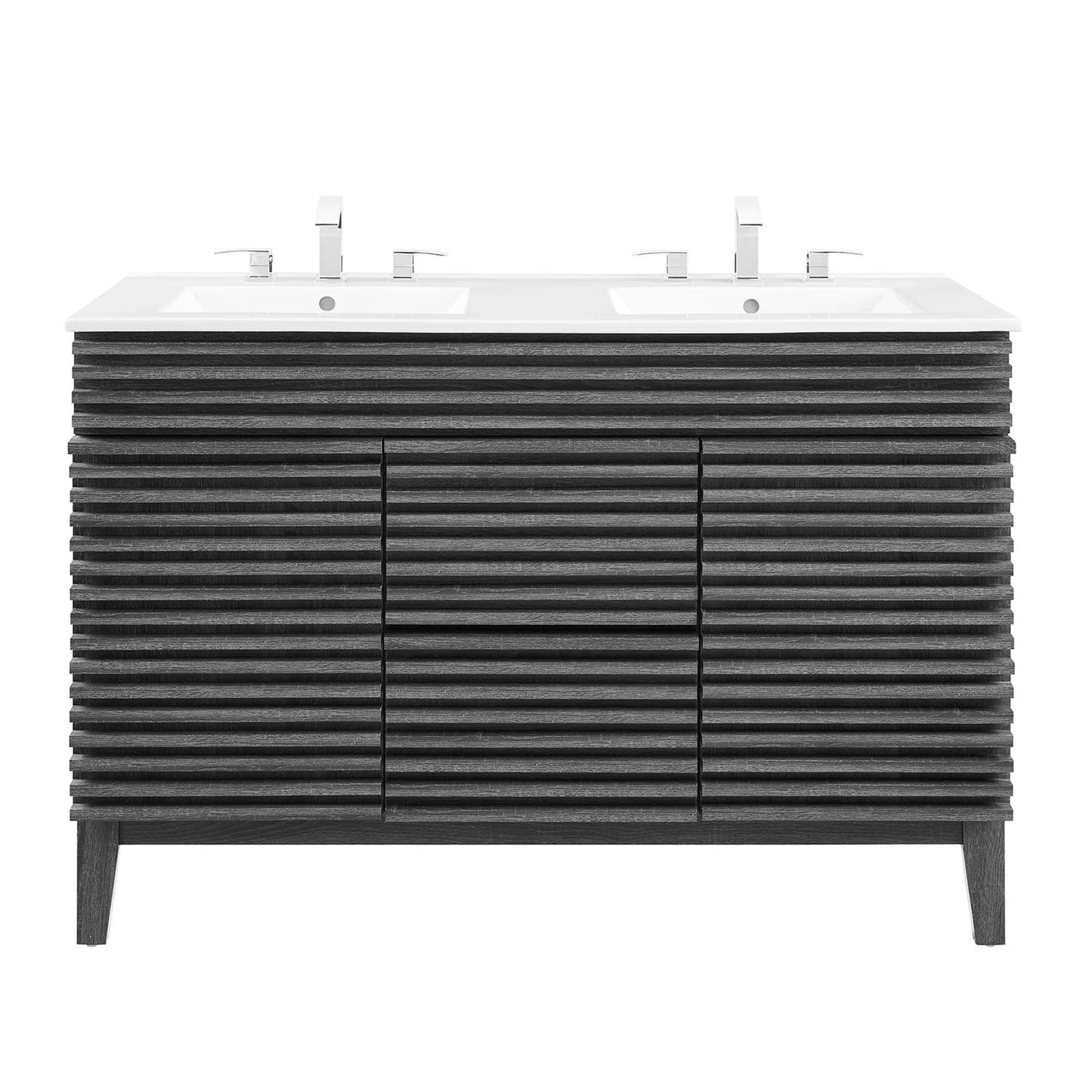 Modway Outlet Render 48" Double Sink Bathroom Vanity by Modway  Bathroom Furniture Charcoal White - EEI-4441-CHA-WHI