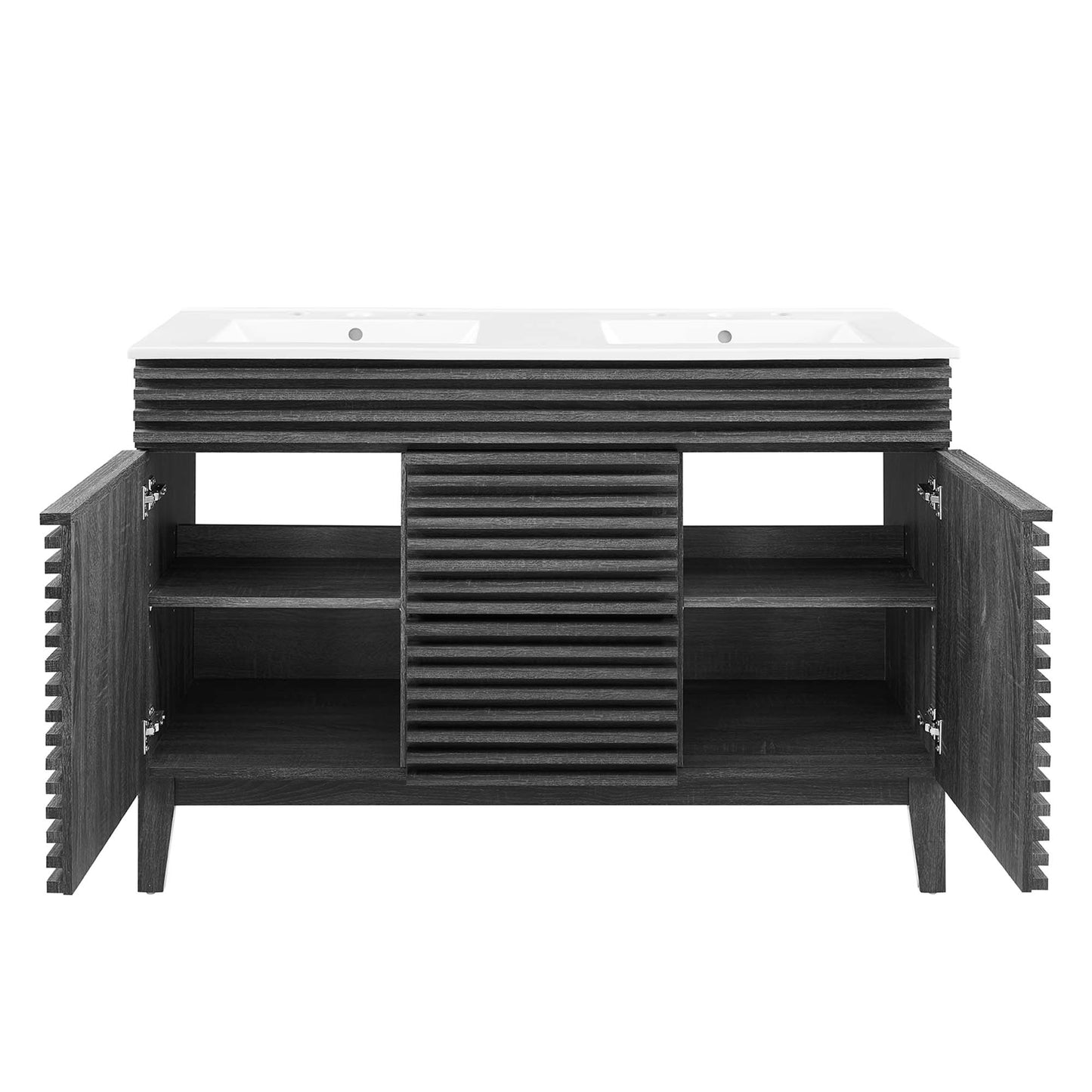 Modway Outlet Render 48" Double Sink Bathroom Vanity by Modway  Bathroom Furniture Charcoal White - EEI-4441-CHA-WHI