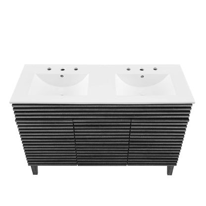 Modway Outlet Render 48" Double Sink Bathroom Vanity by Modway  Bathroom Furniture Charcoal White - EEI-4441-CHA-WHI