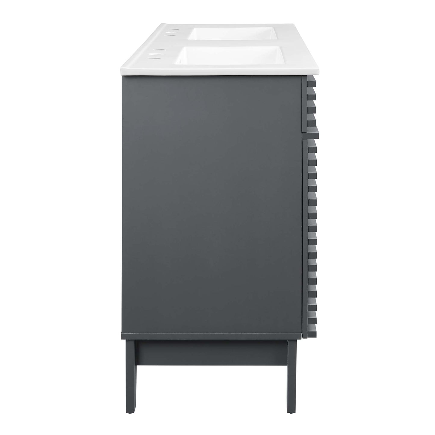 Modway Outlet Render 48" Double Sink Bathroom Vanity by Modway  Bathroom Furniture Gray White - EEI-4441-GRY-WHI