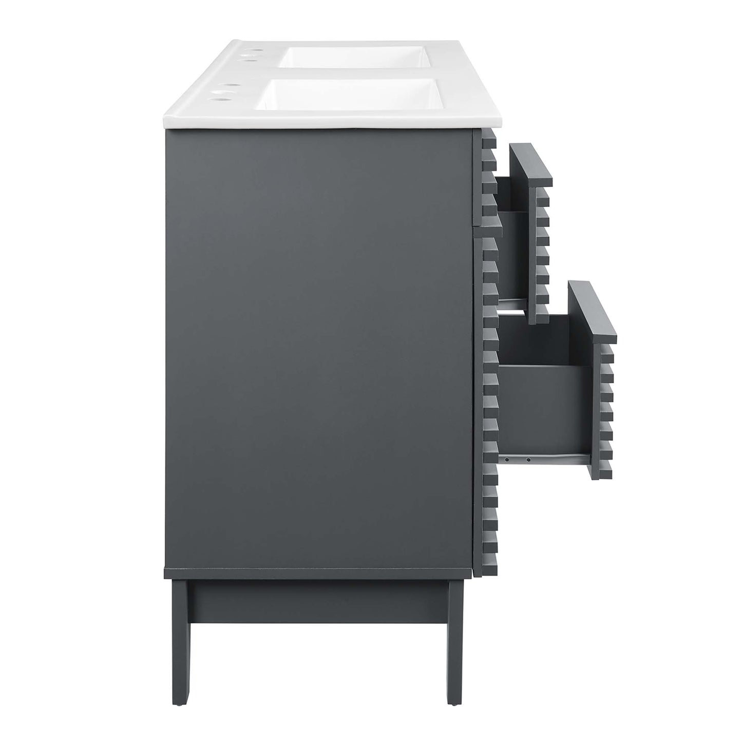 Modway Outlet Render 48" Double Sink Bathroom Vanity by Modway  Bathroom Furniture Gray White - EEI-4441-GRY-WHI