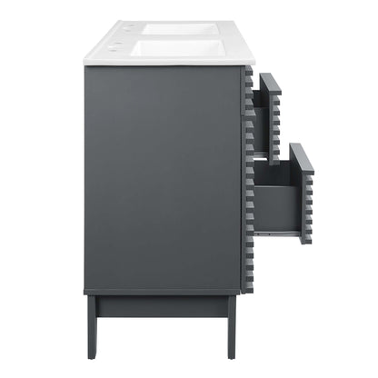 Modway Outlet Render 48" Double Sink Bathroom Vanity by Modway  Bathroom Furniture Gray White - EEI-4441-GRY-WHI