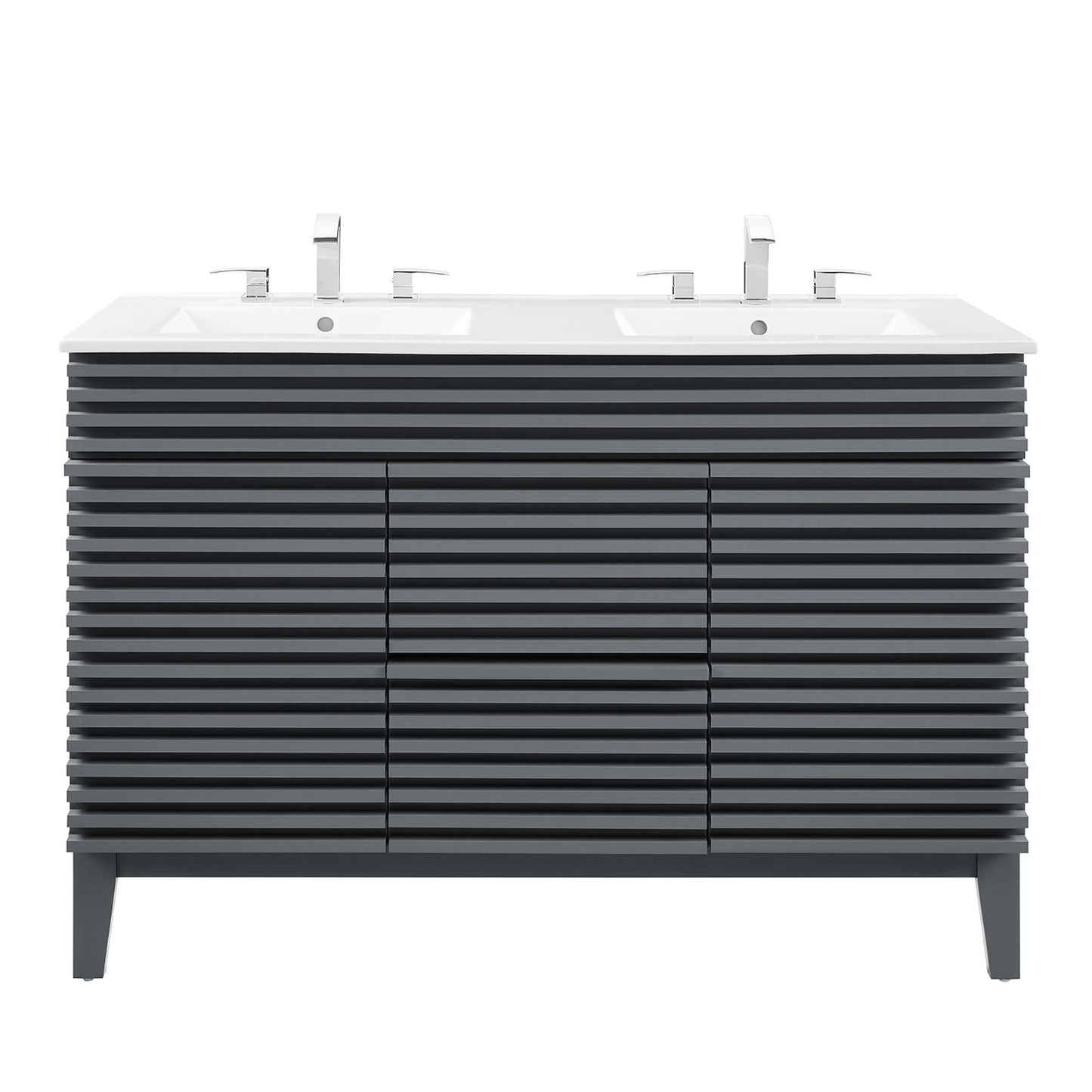 Modway Outlet Render 48" Double Sink Bathroom Vanity by Modway  Bathroom Furniture Gray White - EEI-4441-GRY-WHI