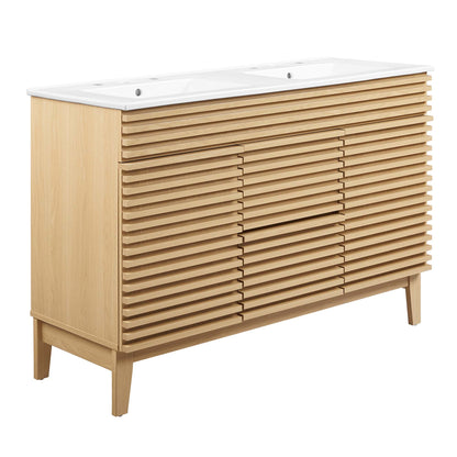 Modway Outlet Render 48" Double Sink Bathroom Vanity by Modway  Bathroom Furniture Oak White - EEI-4441-OAK-WHI