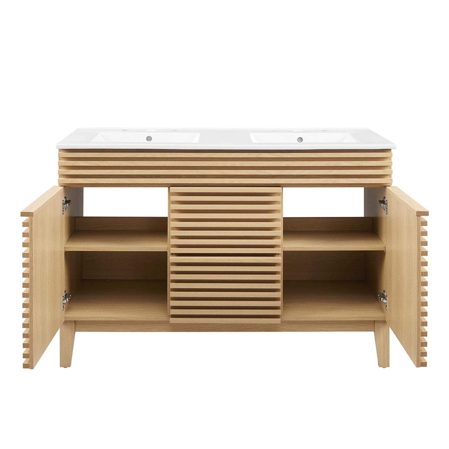 Modway Outlet Render 48" Double Sink Bathroom Vanity by Modway  Bathroom Furniture Oak White - EEI-4441-OAK-WHI