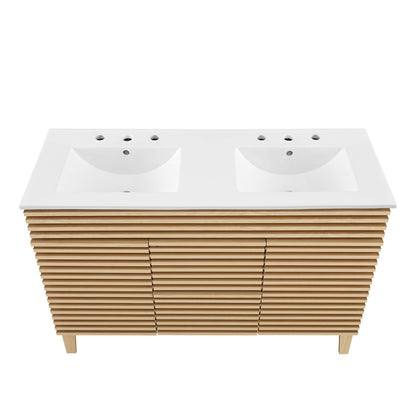 Modway Outlet Render 48" Double Sink Bathroom Vanity by Modway  Bathroom Furniture Oak White - EEI-4441-OAK-WHI