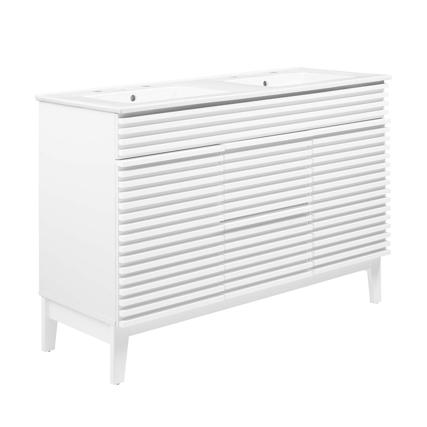 Modway Outlet Render 48" Double Sink Bathroom Vanity by Modway  Bathroom Furniture White White - EEI-4441-WHI-WHI