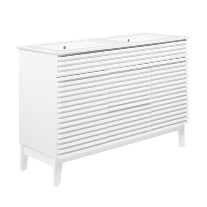 Modway Outlet Render 48" Double Sink Bathroom Vanity by Modway  Bathroom Furniture White White - EEI-4441-WHI-WHI