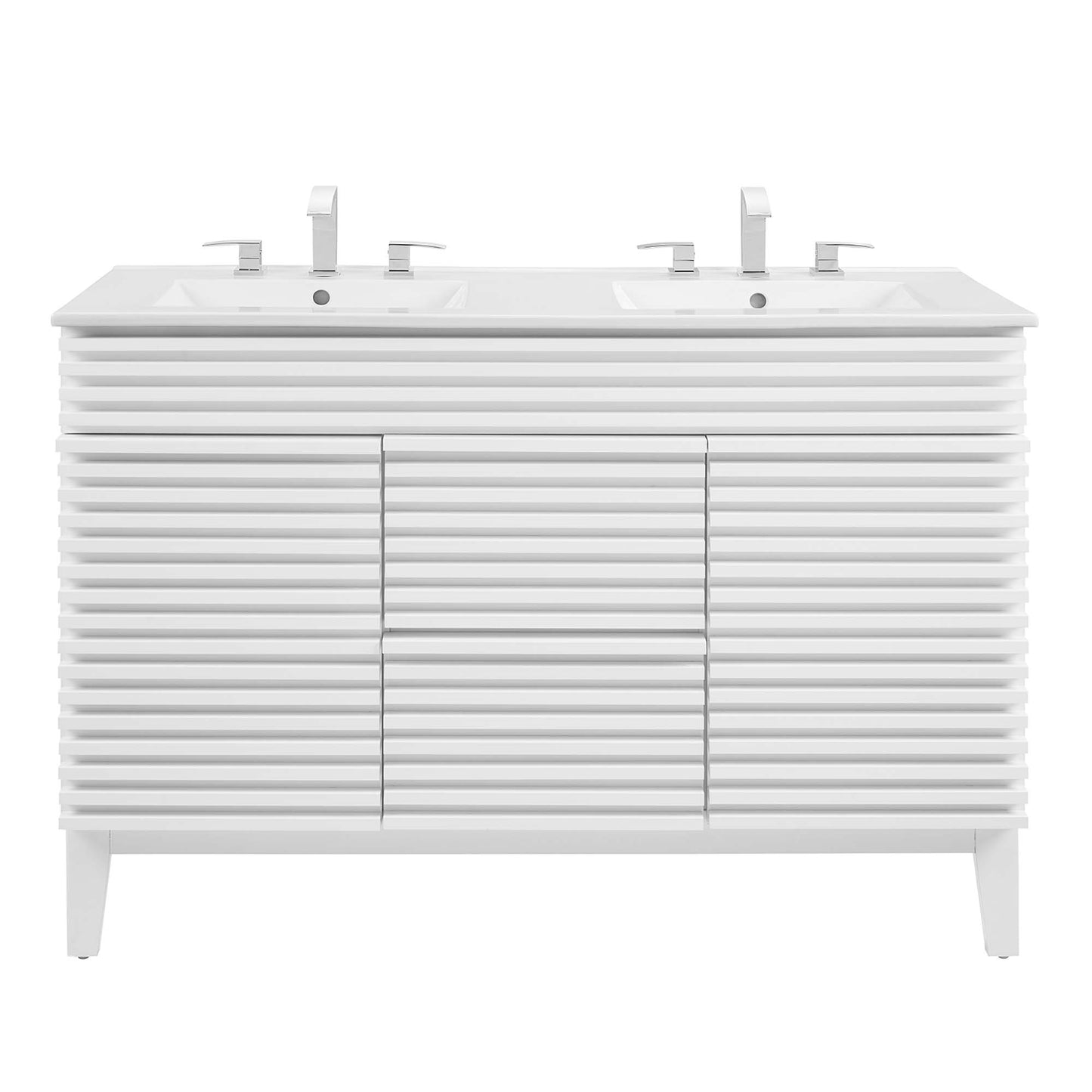 Modway Outlet Render 48" Double Sink Bathroom Vanity by Modway  Bathroom Furniture White White - EEI-4441-WHI-WHI
