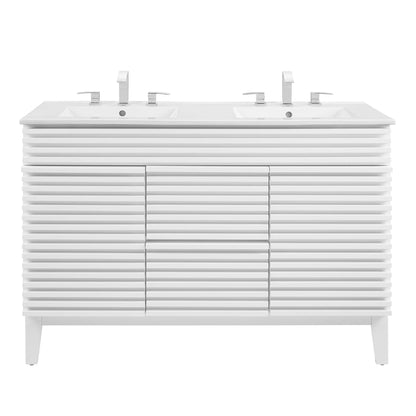Modway Outlet Render 48" Double Sink Bathroom Vanity by Modway  Bathroom Furniture White White - EEI-4441-WHI-WHI