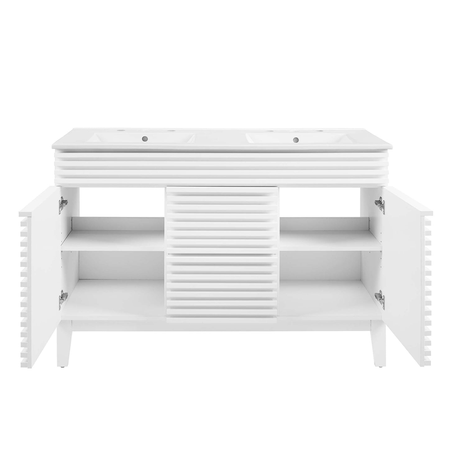 Modway Outlet Render 48" Double Sink Bathroom Vanity by Modway  Bathroom Furniture White White - EEI-4441-WHI-WHI