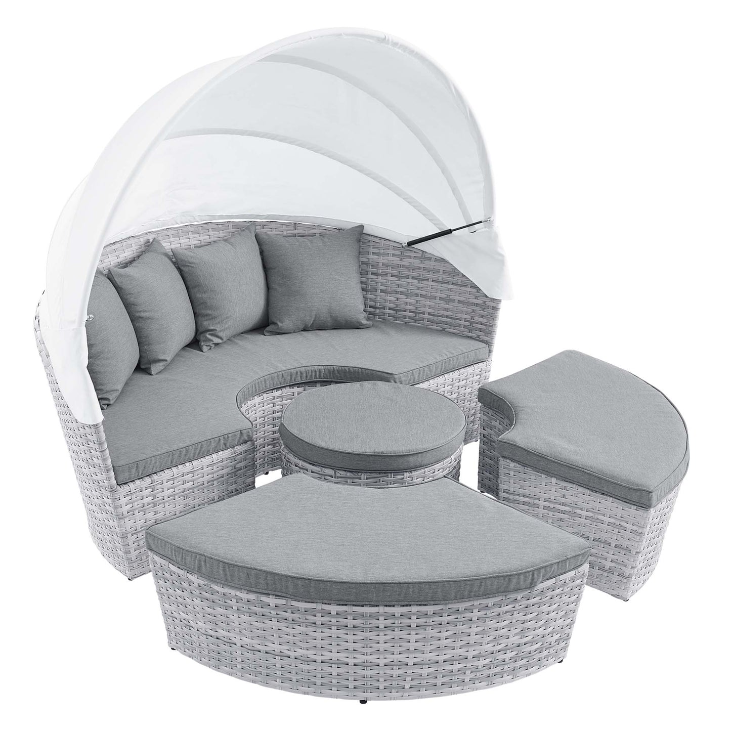 Modway - Scottsdale Canopy Outdoor Patio Daybed by Modway  Outdoor Furniture Sofa Sectionals Gray - EEI-4442-LGR-GRY