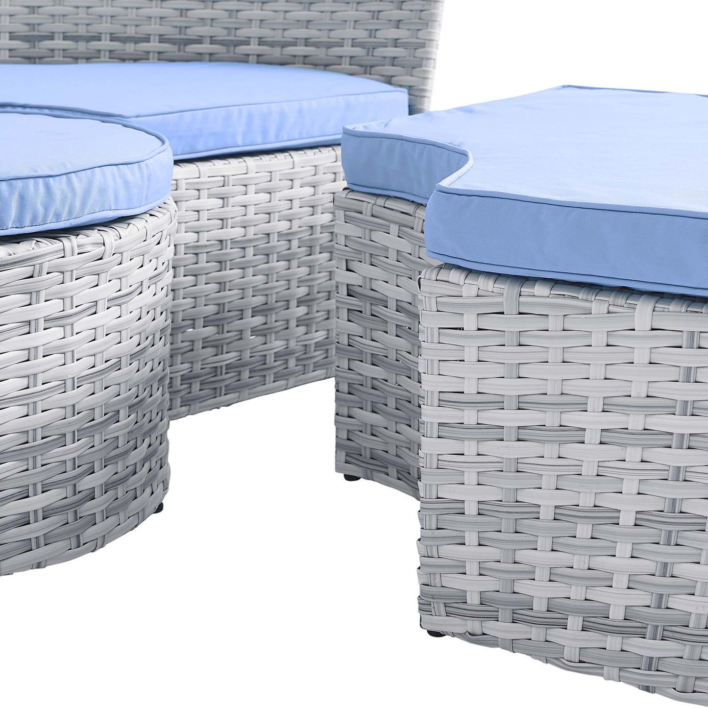 Modway Outlet Scottsdale Canopy Outdoor Patio Daybed by Modway  Outdoor Furniture Furniture Light Gray Light Blue - EEI-4442-LGR-LBU