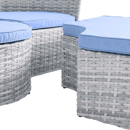 Modway Outlet Scottsdale Canopy Outdoor Patio Daybed by Modway  Outdoor Furniture Furniture Light Gray Light Blue - EEI-4442-LGR-LBU